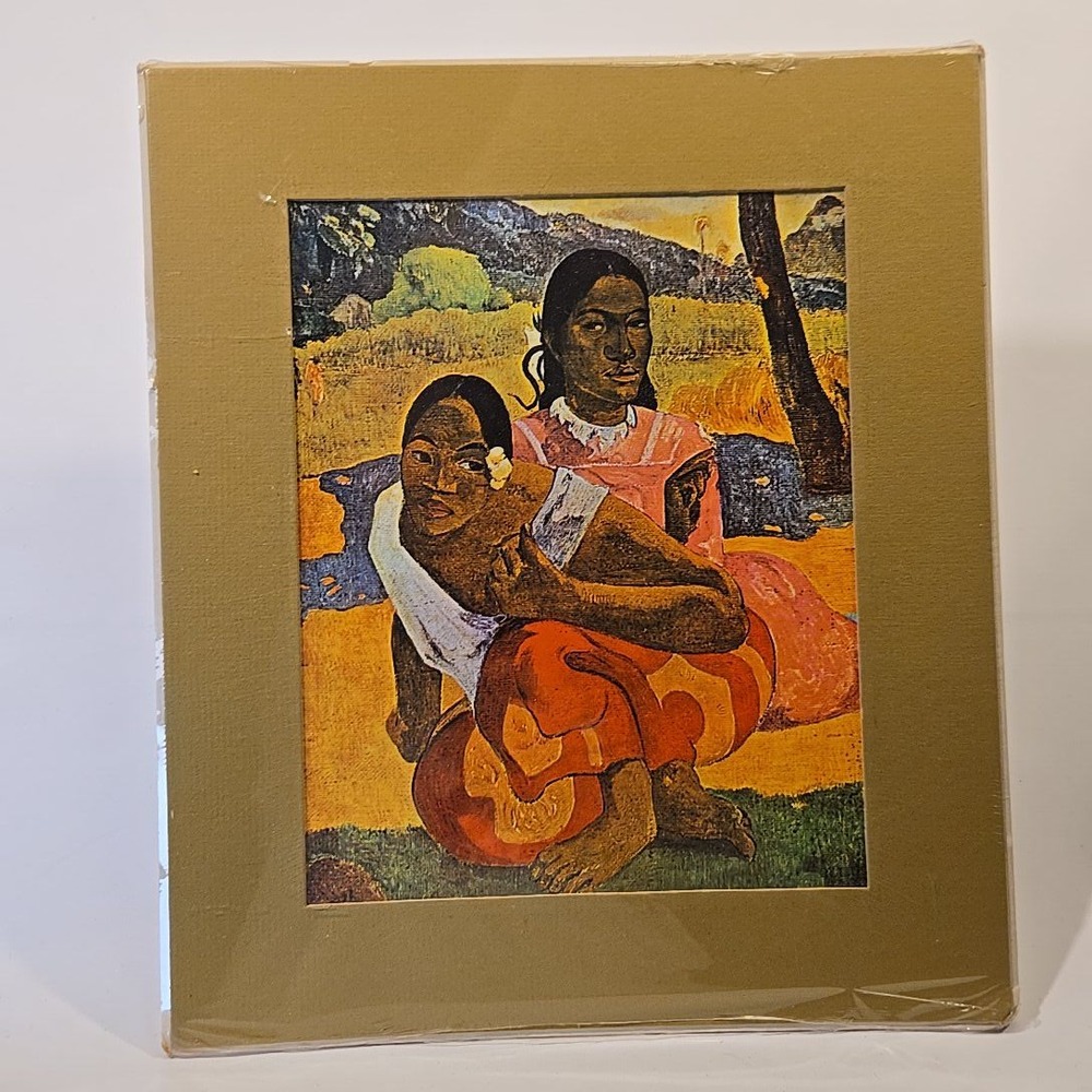 Paul Gauguin Two Women With Mangoes Matted Art Print Vintage Gallery Pack 12x13"